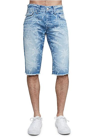 Men's Straight Fit Monogram Cutoff Short | Expl Indigo Grove | Size 29 | True Religion