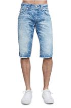 Men's Straight Fit Monogram Cutoff Short | Expl Indigo Grove | Size 29 | True Religion