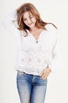 True Religion Silk Peasant Womens Top - White
