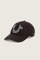 True Religion Shoe String Logo Baseball Hat - Jet Black