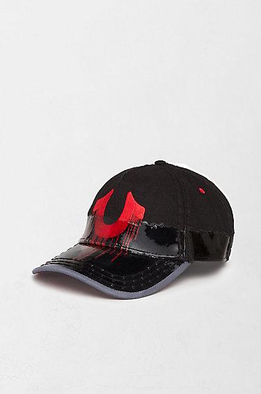 True Religion Two-tone Coated Baseball Cap - Black