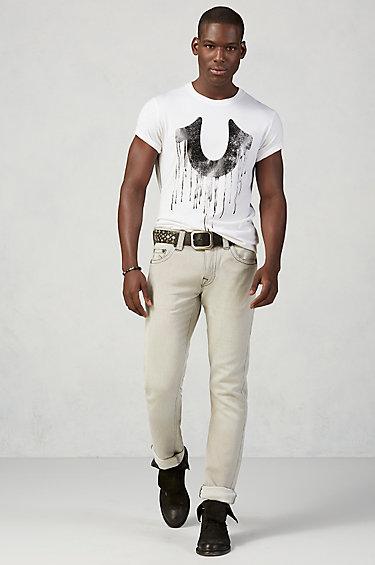 True Religion Geno Slim Mens Jean - Grey Cloud