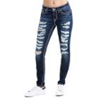 Women's Curvy Skinny Fit Big T Ripped Jean | Sunset Destroyed | Size 28 | True Religion
