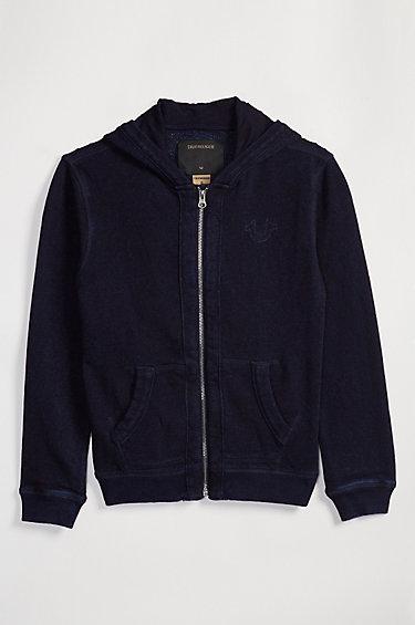 True Religion French Terry Kids Hoodie - Ind Indigo