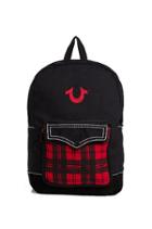 Mens Plaid Backpack | Black | True Religion