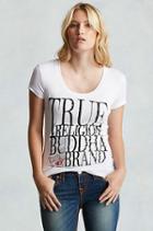 True Religion Hand Picked Scoopneck Womens T-shirt - White