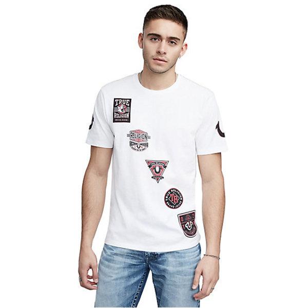 Men's Scout Patch Crew Neck Tee | White | Size Large | True Religion