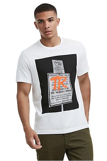 Mens Tagged Sign Tee | White | Size X Small | True Religion