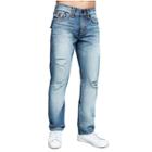 Mens Distressed Super T Ricky Straight Jean W/ Flap | Fbrm Worn Native Place | Size 28 | True Religion