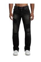 Men's Straight Fit Checkered Patch Jean | Exxd Checkered Finish W/rips | Size 28 | True Religion