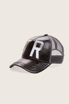 True Religion Leather Front Camo Baseball Cap - Jet Black