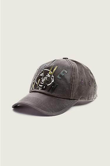 True Religion Buddha Push Baseball Cap - Jet Black