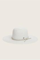 True Religion Straw Floppy Hat With Band - Off White