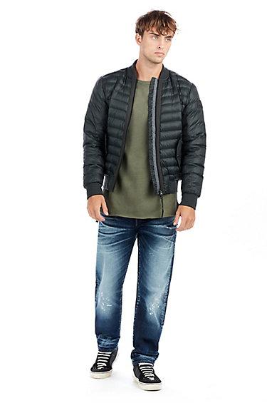 Mens Puffy Bomber Jacket | Cedar Green  | Size X Large | True Religion