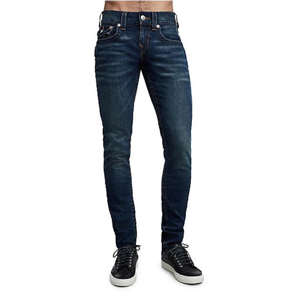 Men's Skinny Fit Orange Stitch Jean | Abandon Indigo Clean | Size 28 | True Religion