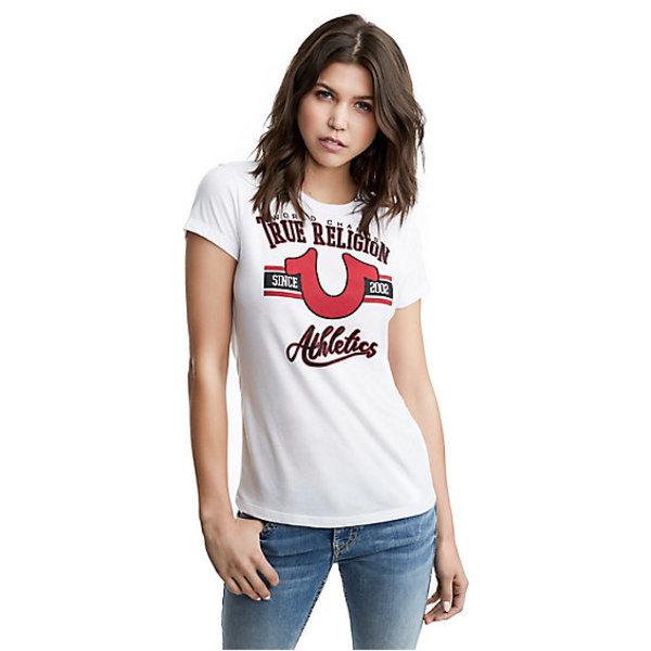 Women's Horseshoe University Crew Tee | White | Size Xx Small | True Religion