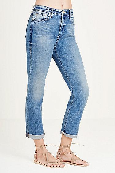 True Religion Cora Straight High Rise Cropped Womens Jean