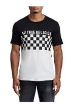 Men's Checkered Football Crew Neck Tee | White/black | Size Small | True Religion