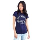 Crystal Horseshoe Ray Crew Womens Tee | Navy | Size Large | True Religion