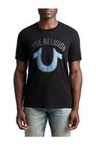 Mens Denim Applique Logo Tee | Black | Size X Small | True Religion