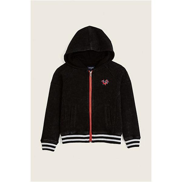 Moto Zip Kids Hoodie | Black | Size Large | True Religion