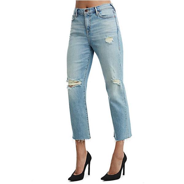 Starr High Rise Crop Straight Womens Jean | Indigo Erosion | Size 23 | True Religion