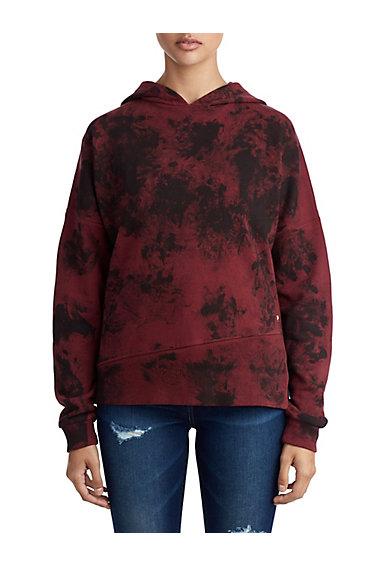 Womens Crafted Print Pullover Hoodie | Burgundy | Size X Small | True Religion