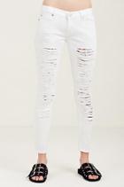 Casey Low Rise Super Skinny Ripped Womens Jean | White  | Size 24 | True Religion