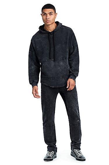 Void Tactics Mens Fleece Pullover Hoodie | Faded Black | Size Small | True Religion