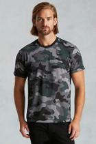 True Religion Camo Print Back Seam Mens Tee - Grey