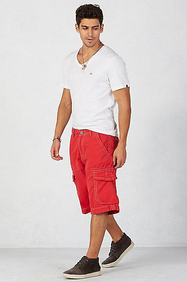 True Religion Isaac Trooper Mens Cargo Short - Red