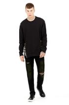 Gold Metallic Zip Pocket Mens Sweatshirt | Black | Size Medium | True Religion