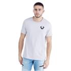 Mens Metallic Puff Print Logo Tee | Purple | Size Small | True Religion