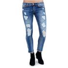 Liv Ripped Boyfriend Womens Jean | Cobalt Blue | Size 25 | True Religion