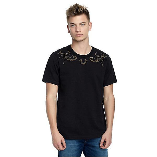 Mens Embellished Scorpion Tee | Black | Size Medium | True Religion
