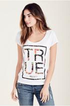 Flower Box Womens Tee | True White | Size X Small | True Religion