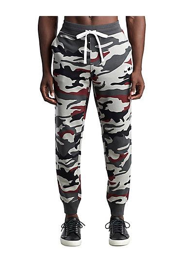 Mens Logo Camo Jogger | Grey /redwood | Size Small | True Religion