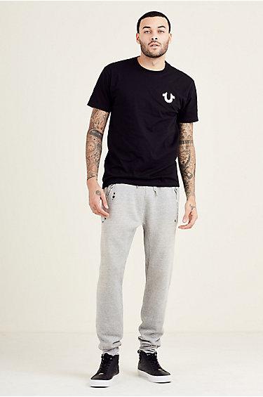 Mens Runner Sweatpant | Heather Grey | Size Small | True Religion