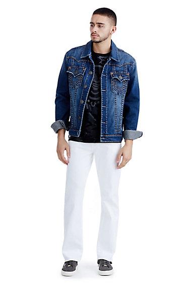 Geno Slim 32 Inseam Mens Jean | Optic Stone | Size 28 | True Religion