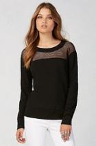 True Religion Mesh Boyfriend Womens Pullover - Black
