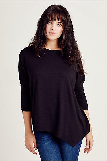 True Religion Asymetrical Womens Top - Jet Black