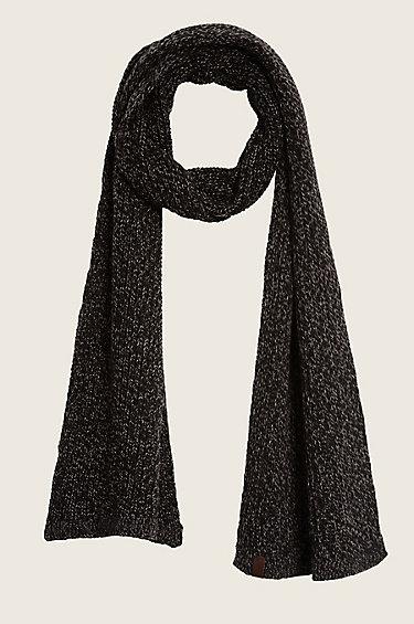 True Religion Two Tone Knit Scarf - Jet Black