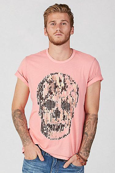 True Religion Skulls Mens T-shirt - Ruby Red