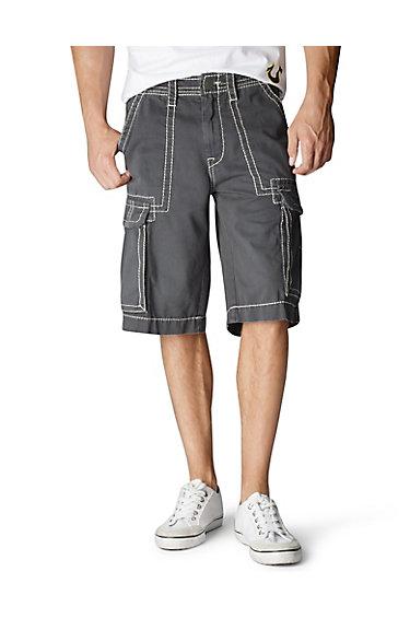 True Religion Isaac Overdye Mens Cargo Short - Black