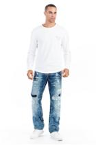 Mens Super T Ricky Straight Jean W/ Flap | Patched Retro Active | Size 33 | True Religion
