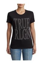 Womens True Screen Print Tee | Black | Size X Small | True Religion
