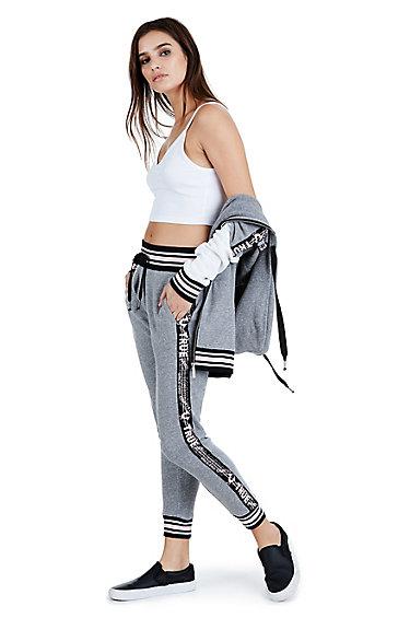 True Tape Womens Jogger | Heather Grey | Size X Small | True Religion