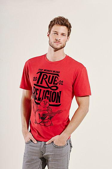 True Religion Hand Picked Upfront Buddha Crew Mens Tee - Red