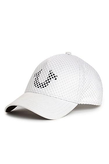Mesh Overlay Baseball Cap | White | True Religion