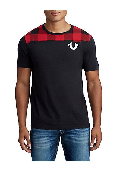 Men's 02 Checkered Football Crew Neck Tee | Size X Small | True Religion